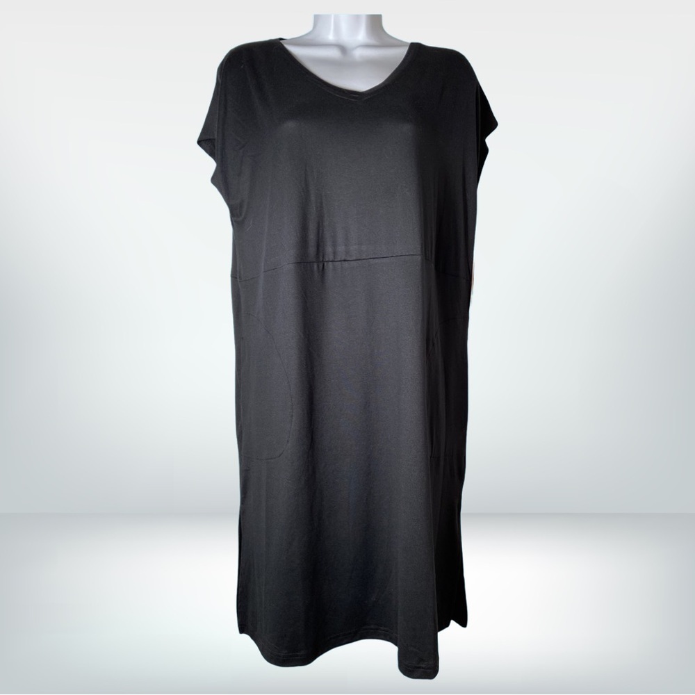 Muk Luks CloudKnit Lanai Short Sleeve Dress, Black, M, NWT